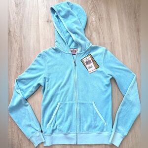 Juicy Couture Turquoise Zip-Up Hoodie M NWT